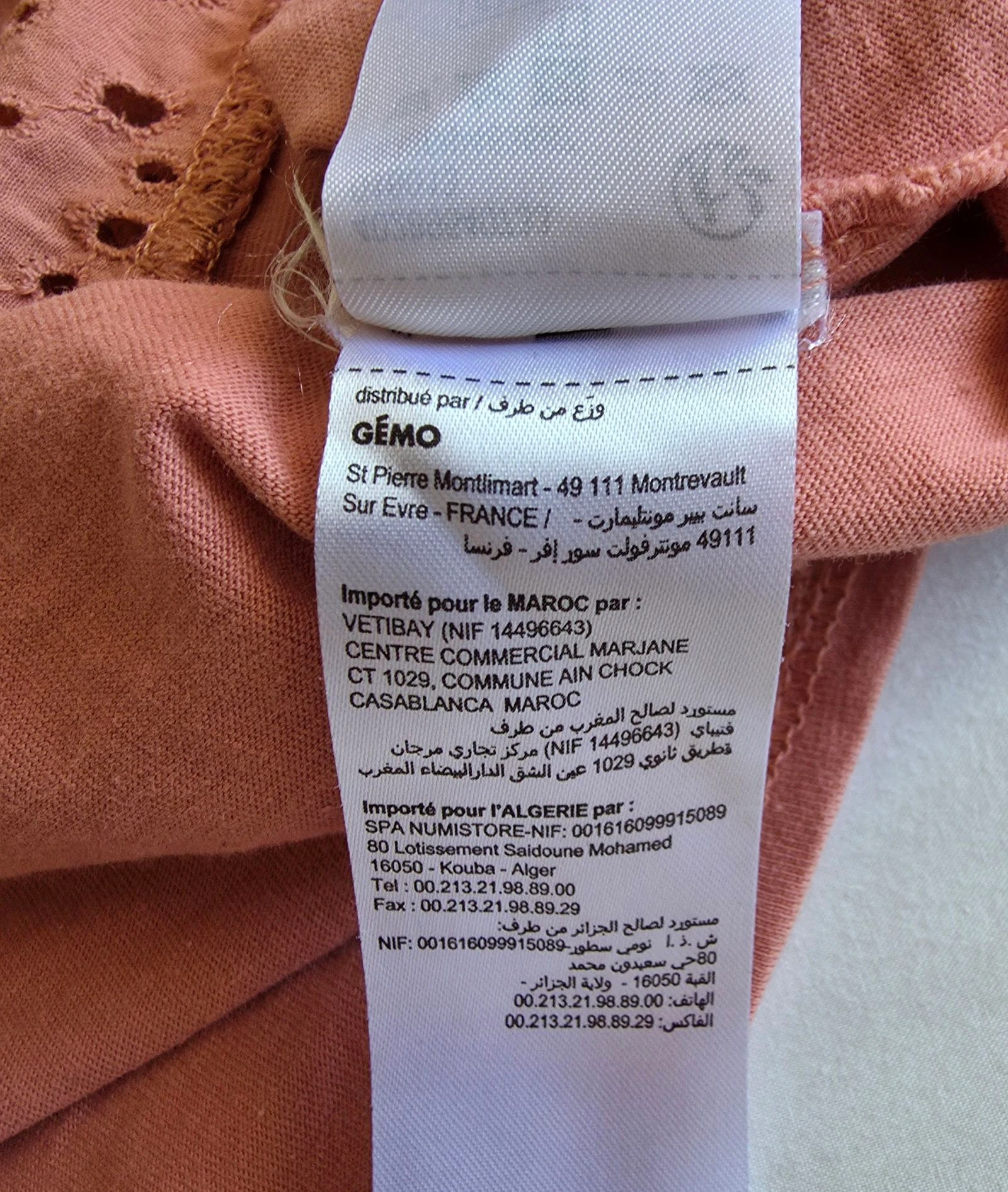 Top rosa terracota GG 42 44 Gémo blusa com babados bordado inglês – photo 7